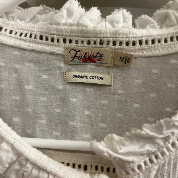 Faherty organic cotton blouse size M - Picture 2 of 3